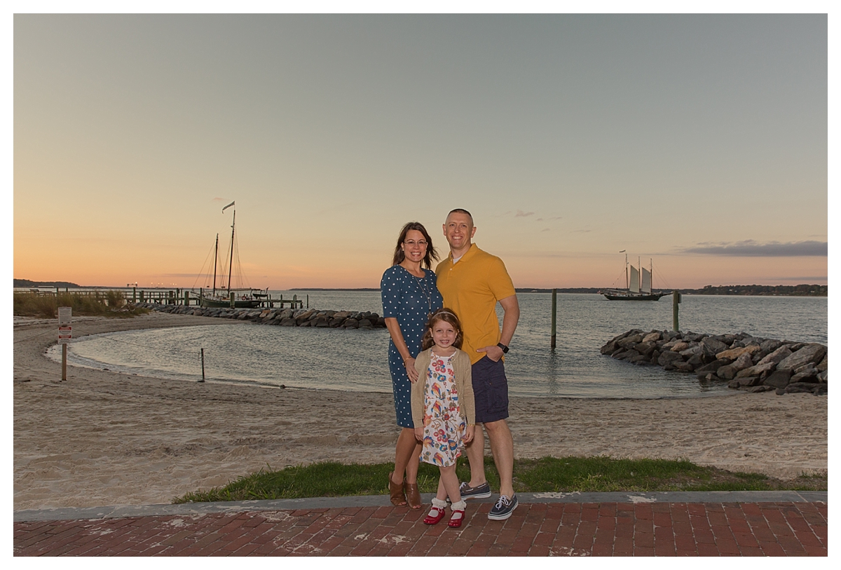 family Yorktown beach lularoe sunset boats